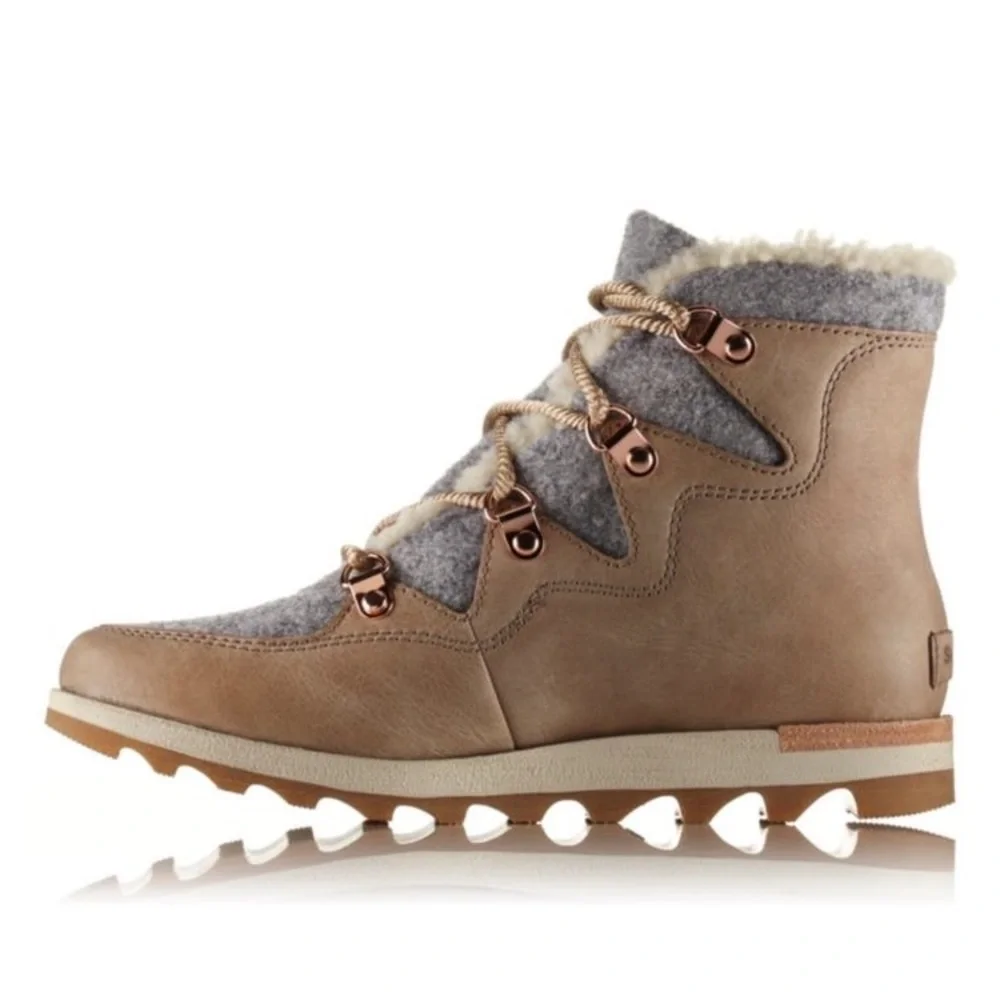 Sorel Taupe and Gray Winter Lace-Up Boots - Picture 2 of 4